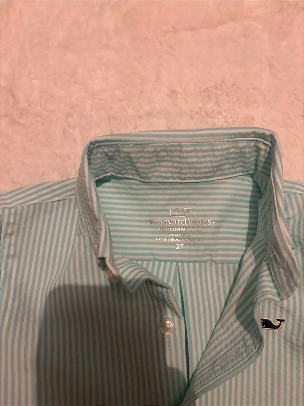Vineyard Vines Boys Mint Striped Short-Sleeve Button-Down